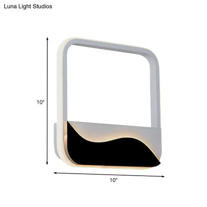 Modern minimalist white & black led wall mount sconce bedroom light