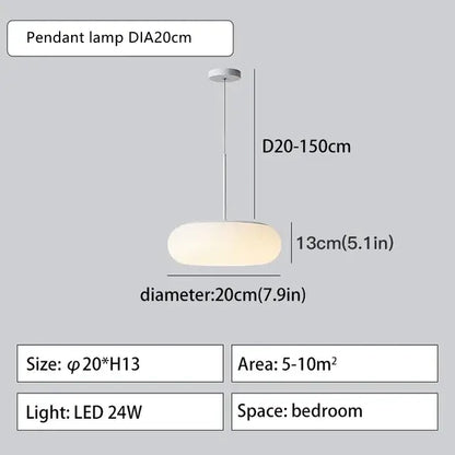 Modern minimalist white ceiling pendant lamp for kitchen bedroom