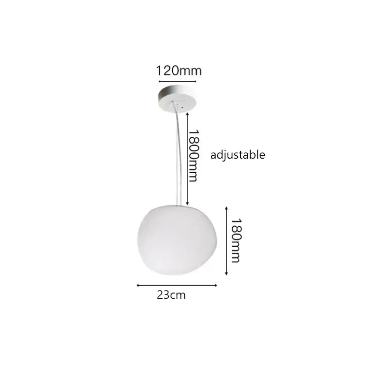 Modern minimalist white cobblestone glass led pendant light stairway