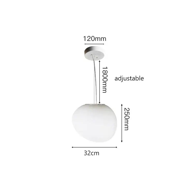 Modern minimalist white cobblestone glass led pendant light stairway