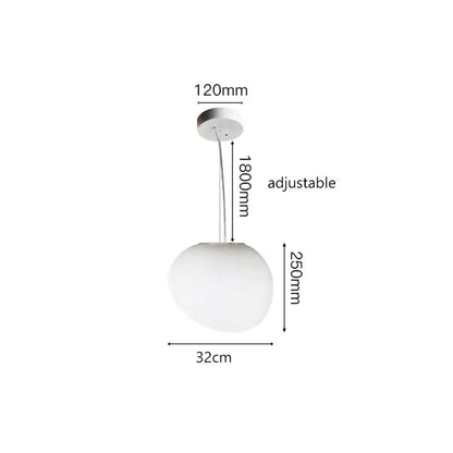 Modern minimalist white cobblestone glass led pendant light stairway