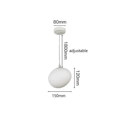 Modern minimalist white cobblestone glass led pendant light stairway