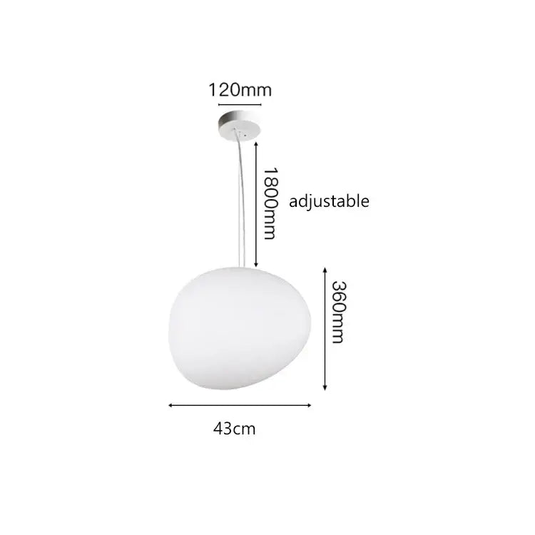 Modern minimalist white cobblestone glass led pendant light stairway