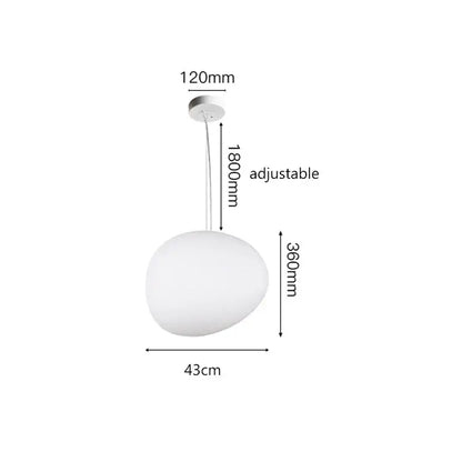 Modern minimalist white cobblestone glass led pendant light stairway