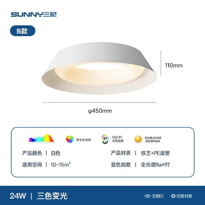 Modern minimalist white cream wind ceiling light for living room