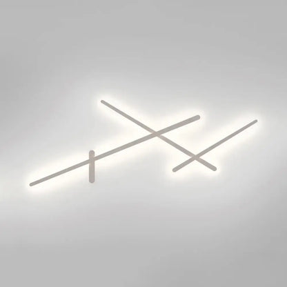 Modern minimalist white crossed lines wall lamp for living room