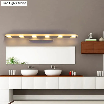 Modern minimalist white finish acrylic shade vanity light bathroom