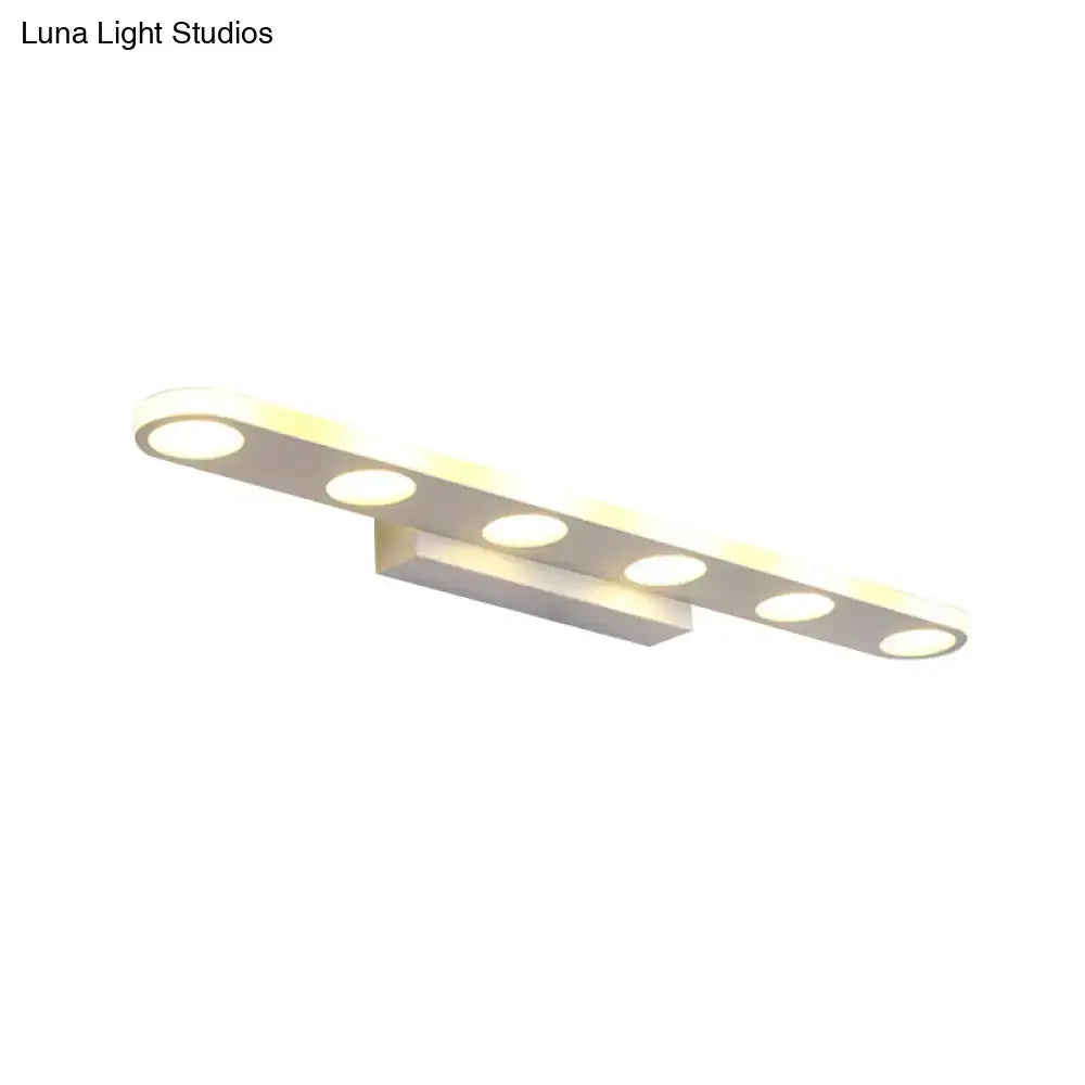 Modern minimalist white finish acrylic shade vanity light bathroom