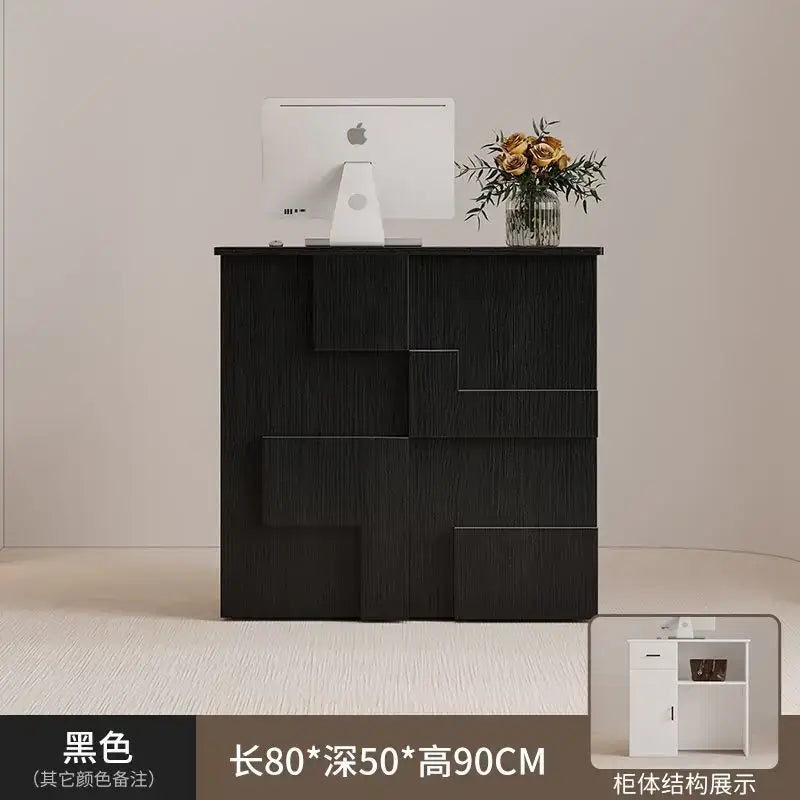 Modern minimalist white geometric living room lockers