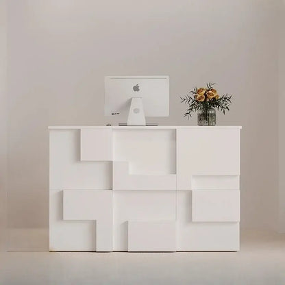 Modern minimalist white geometric living room lockers