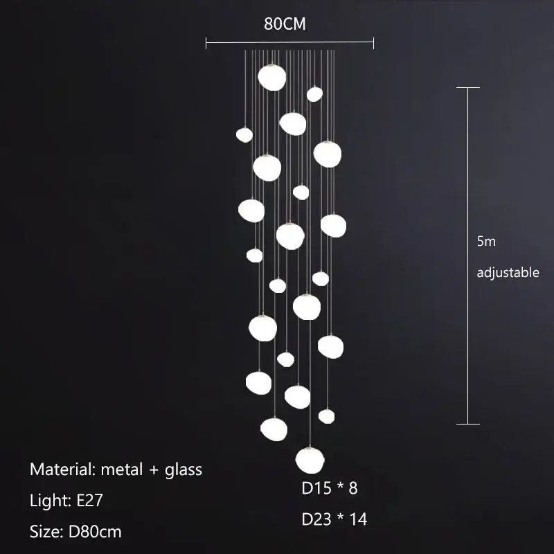 Modern minimalist white glass ball led pendant lights living room