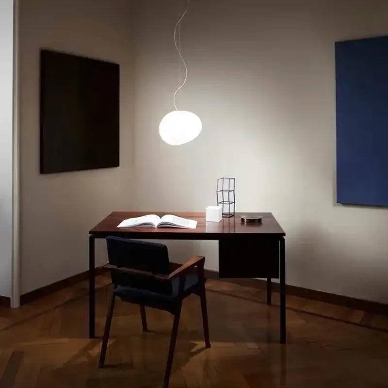 Modern minimalist white glass ball led pendant lights living room