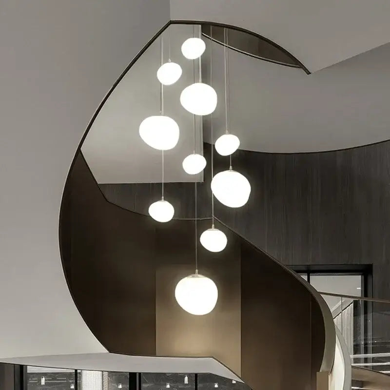 Modern minimalist white glass ball led pendant lights living room