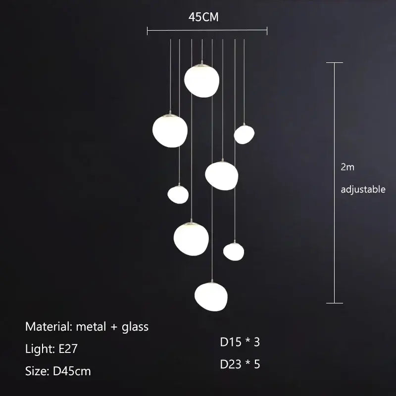 Modern minimalist white glass ball led pendant lights living room