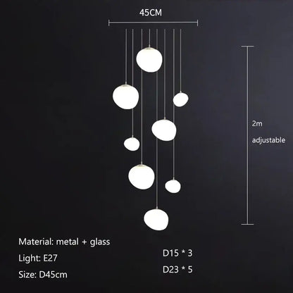 Modern minimalist white glass ball led pendant lights living room