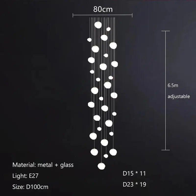 Modern minimalist white glass ball led pendant lights living room