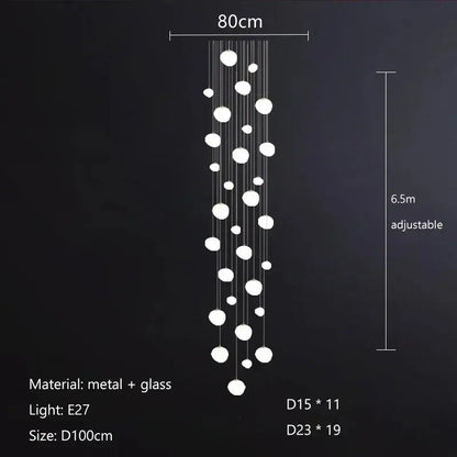 Modern minimalist white glass ball led pendant lights living room