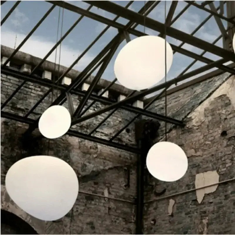 Modern minimalist white glass ball led pendant lights living room