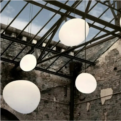Modern minimalist white glass ball led pendant lights living room
