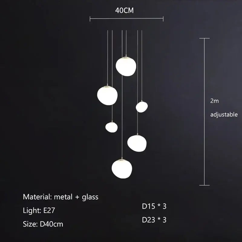 Modern minimalist white glass ball led pendant lights living room