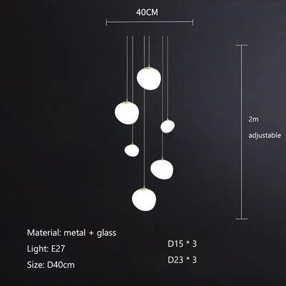 Modern minimalist white glass ball led pendant lights living room