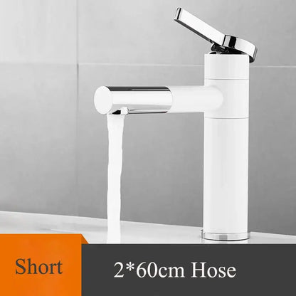 Modern minimalist white & gold black brass bathroom sink faucet