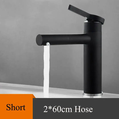 Modern minimalist white & gold black brass bathroom sink faucet