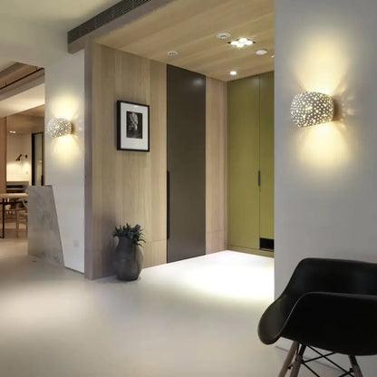 Modern minimalist white gypsum led wall lamp for bedroom lighting