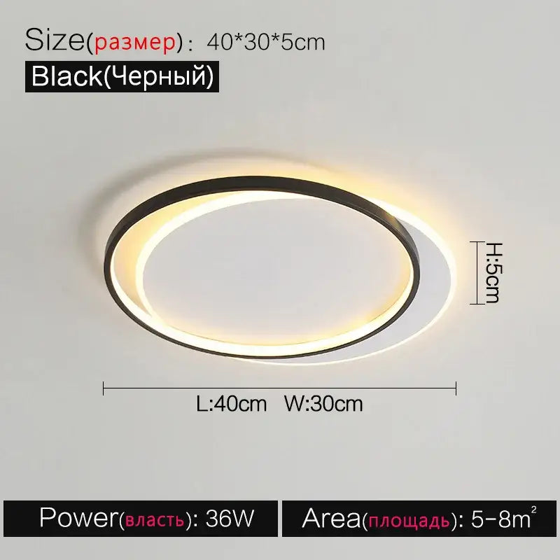 Modern minimalist white led ceiling lamp – bedroom ambient light