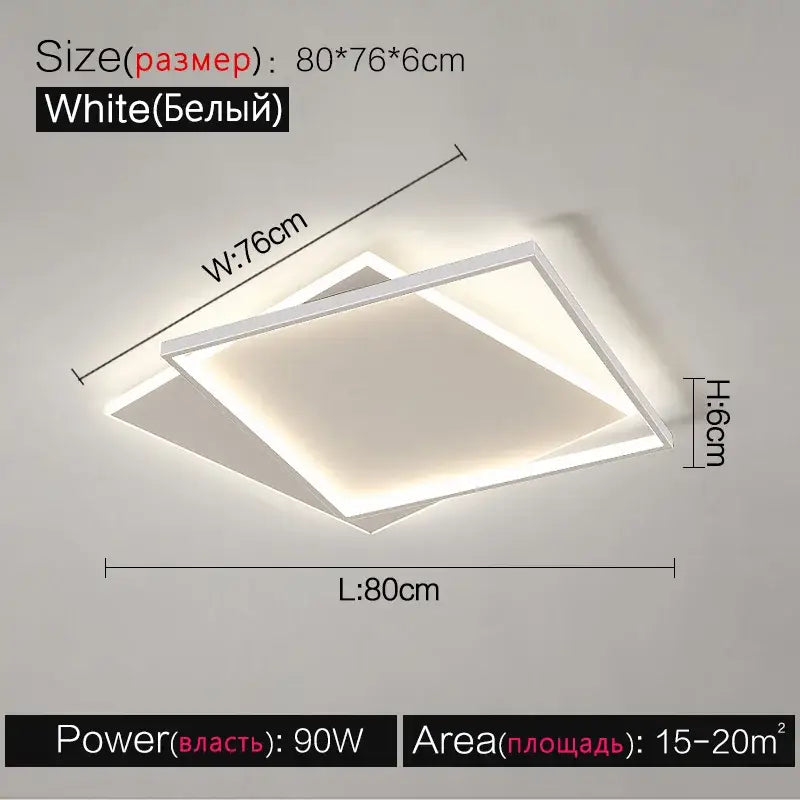 Modern minimalist white led ceiling lamp – bedroom ambient light