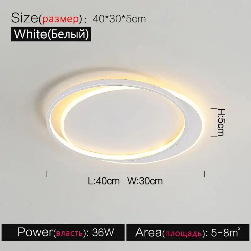Modern minimalist white led ceiling lamp – bedroom ambient light