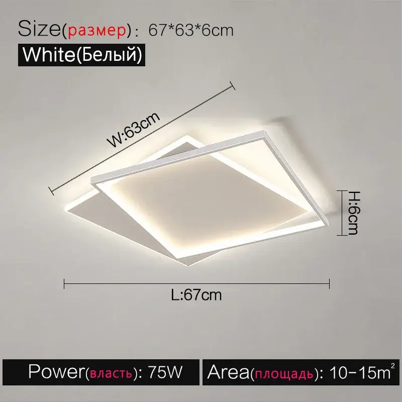 Modern minimalist white led ceiling lamp – bedroom ambient light