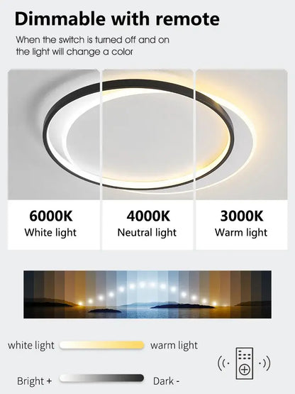 Modern minimalist white led ceiling lamp – bedroom ambient light