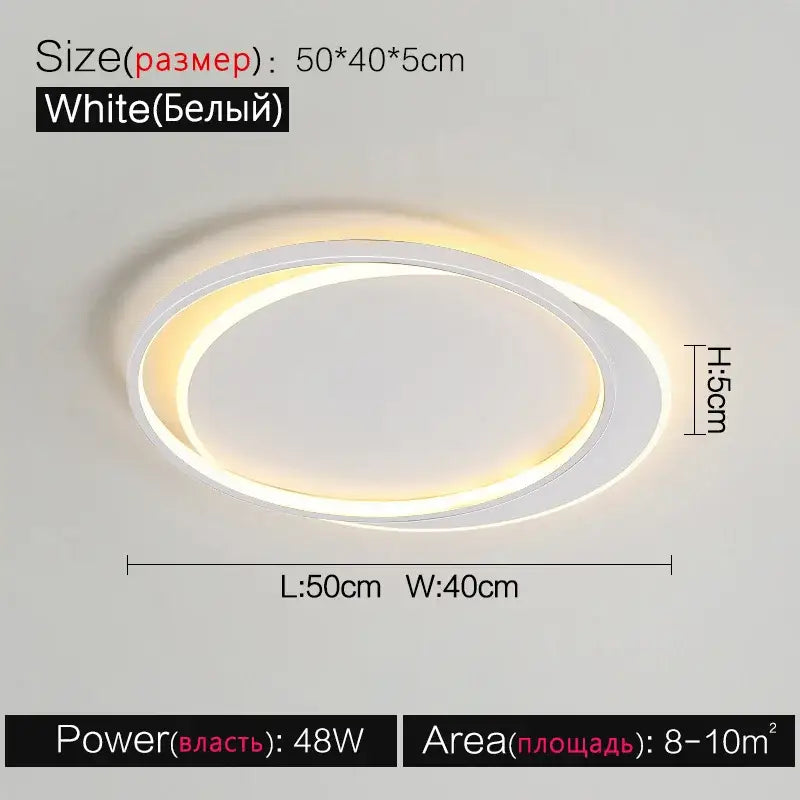 Modern minimalist white led ceiling lamp – bedroom ambient light