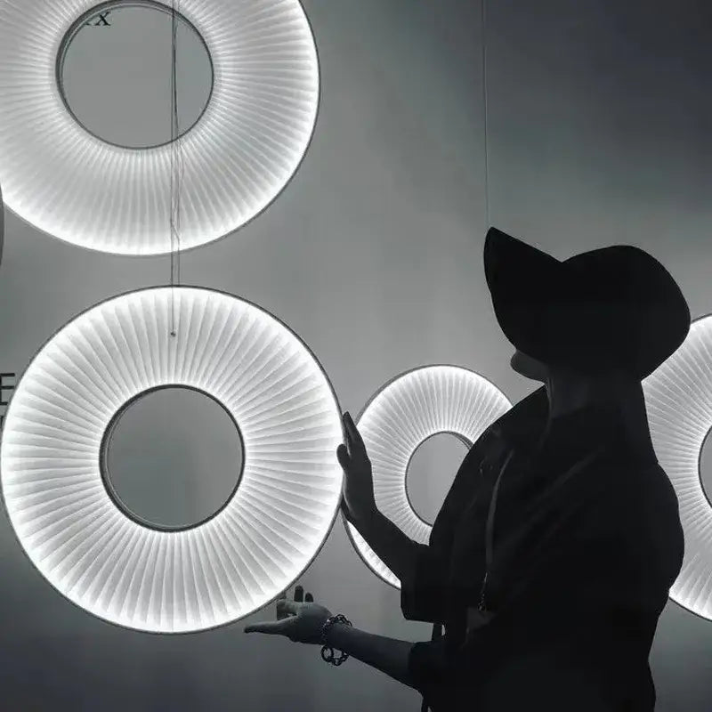 Modern minimalist white led pendant light bedroom round lamp