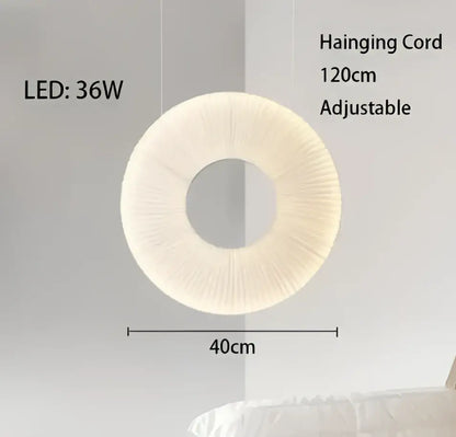 Modern minimalist white led pendant light bedroom round lamp