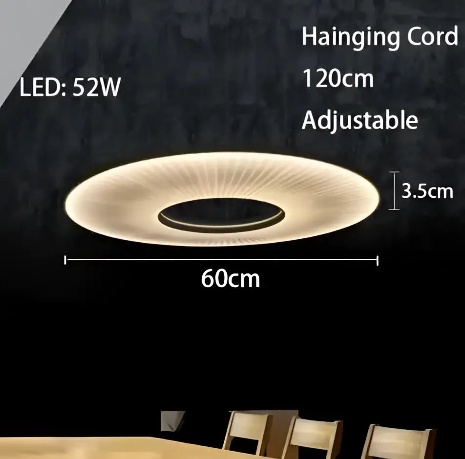 Modern minimalist white led pendant light bedroom round lamp
