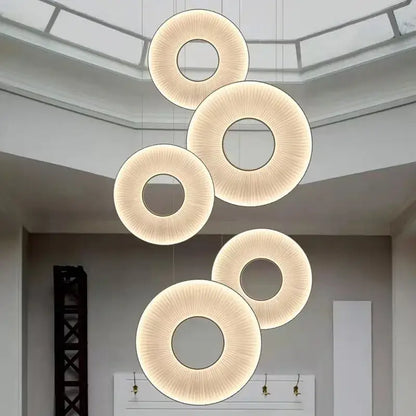 Modern minimalist white led pendant light bedroom round lamp