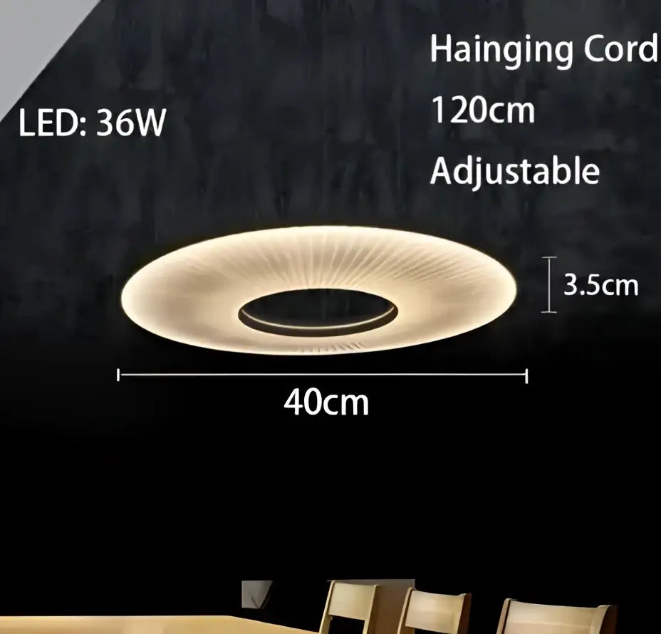 Modern minimalist white led pendant light bedroom round lamp