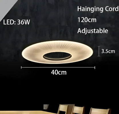 Modern minimalist white led pendant light bedroom round lamp