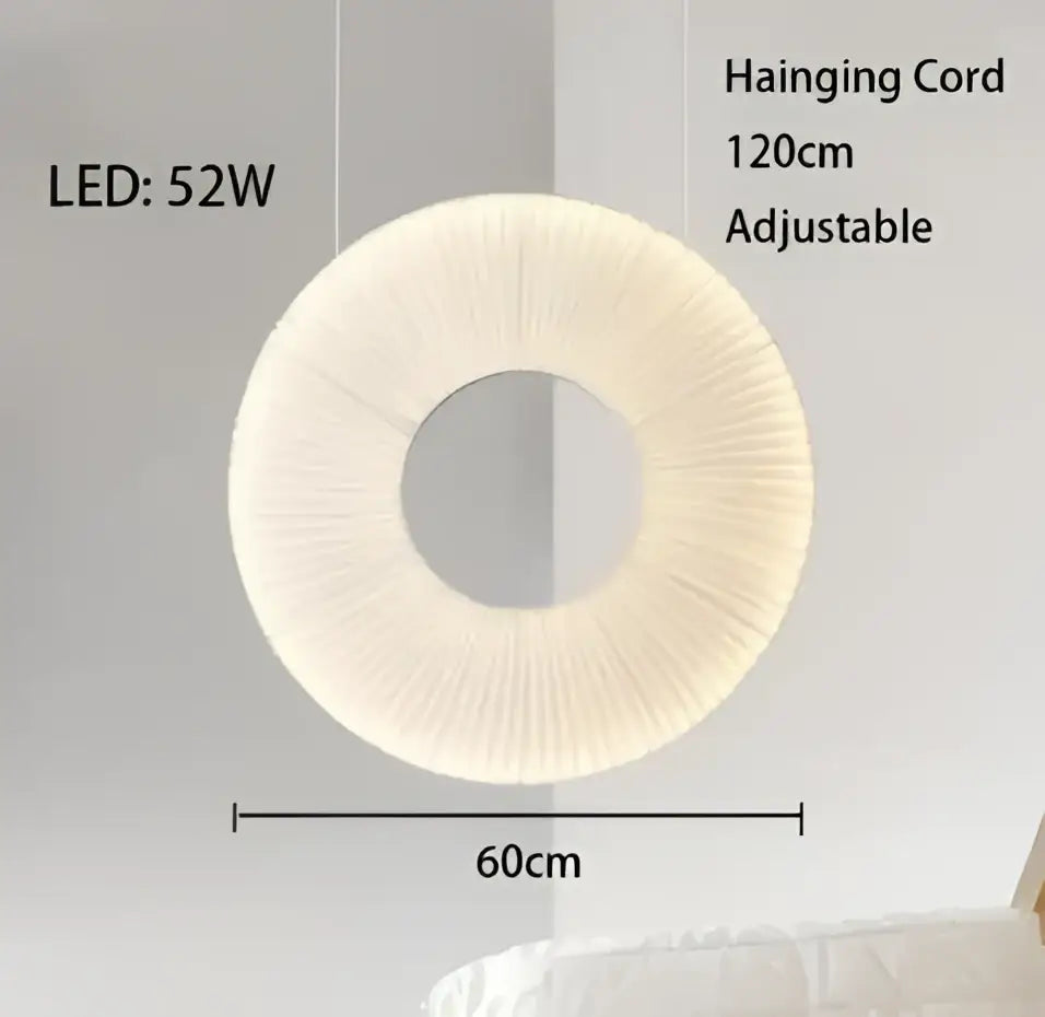 Modern minimalist white led pendant light bedroom round lamp