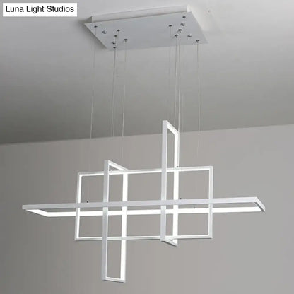 Modern minimalist white led rectangular pendant light kitchen x10 x12