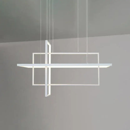 Modern minimalist white led rectangular pendant light kitchen x10 x12