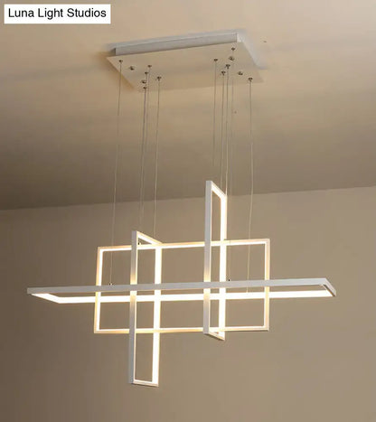 Modern minimalist white led rectangular pendant light kitchen x10 x12