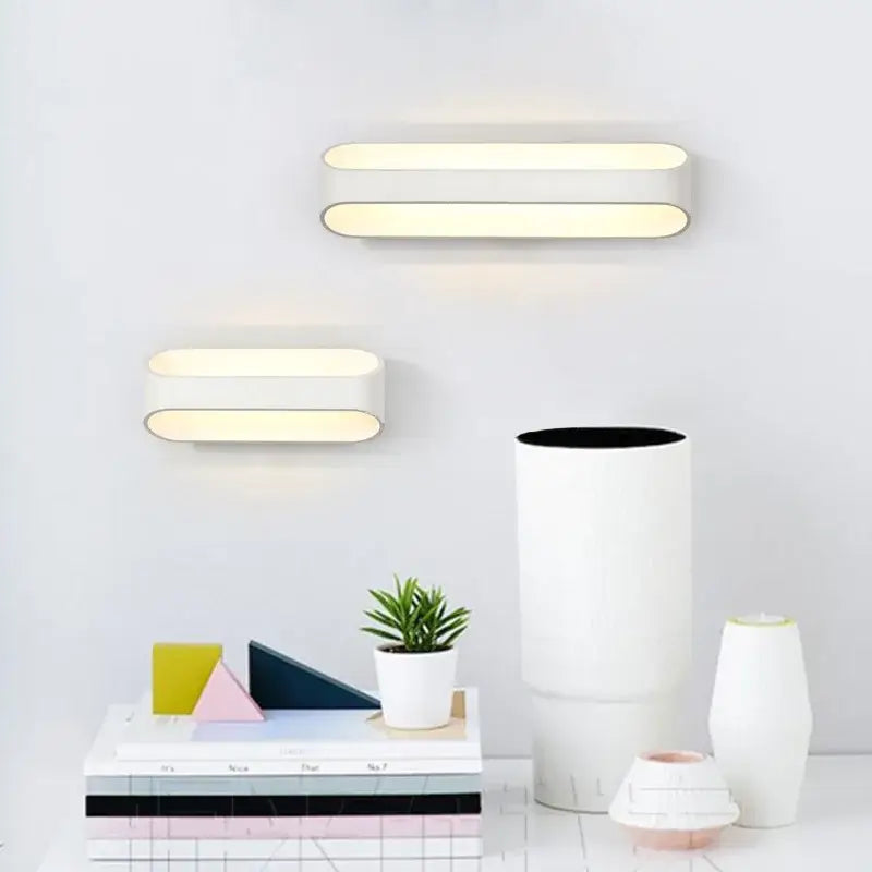 Modern minimalist white led wall lamps for bedroom corridor lighting