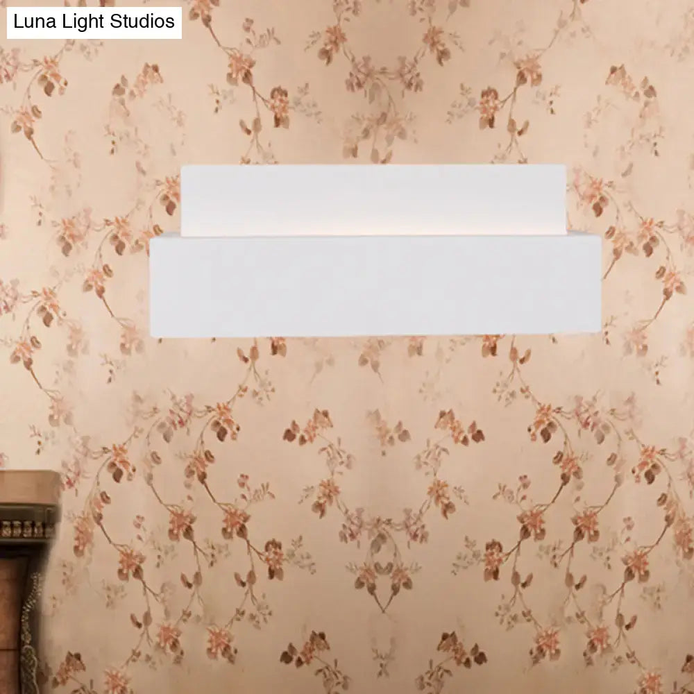 Modern minimalist white rectangular wall washer light for bedroom