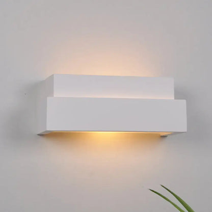 Modern minimalist white rectangular wall washer light for bedroom