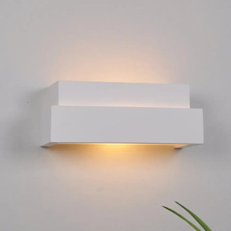 Modern minimalist white rectangular wall washer light for bedroom
