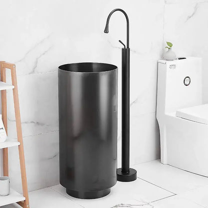 Modern minimalist white standing bathtub faucet bathroom curved spout