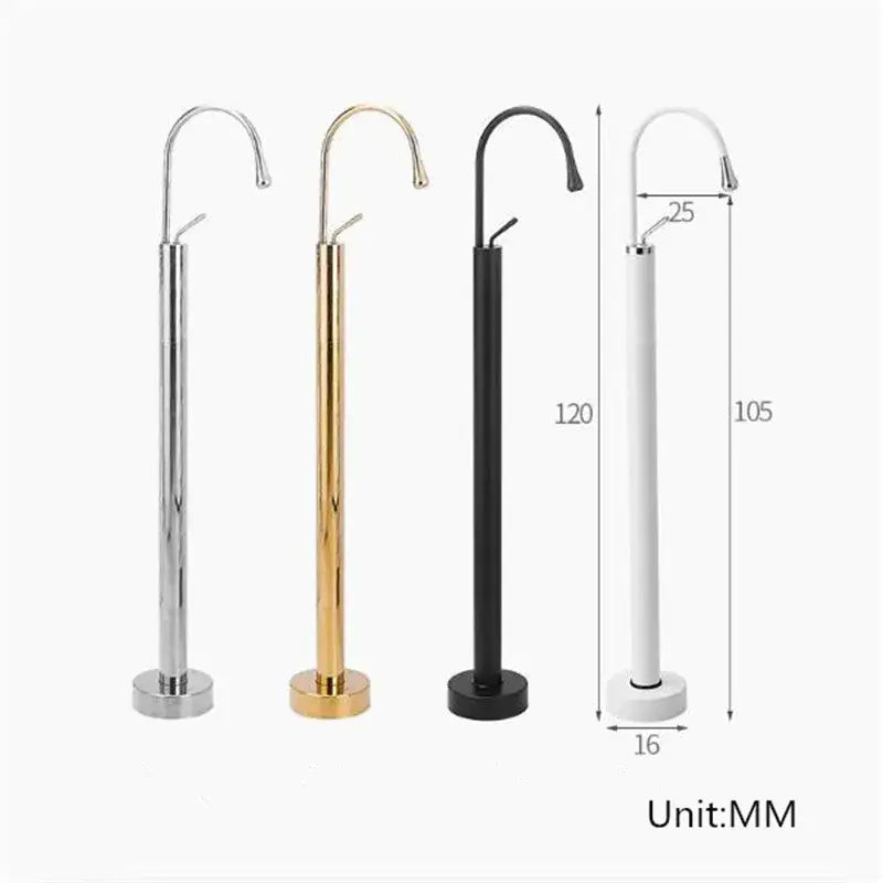 Modern minimalist white standing bathtub faucet bathroom curved spout